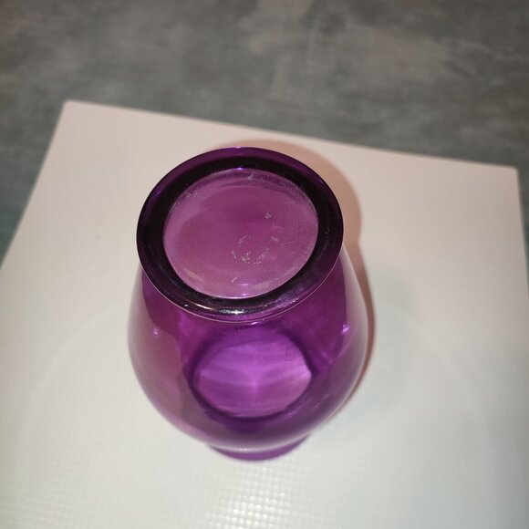 Purple Glass Vase Medium Size Violet Lilac Flowers Decor Boho Retro Style - Picture 7 of 7